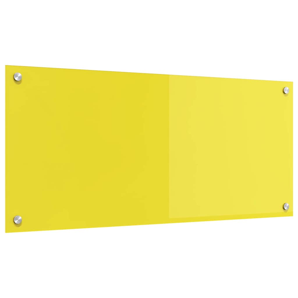 Kitchen Backsplash Yellow 90 x 40 x 0.6 cm Tempered Glass